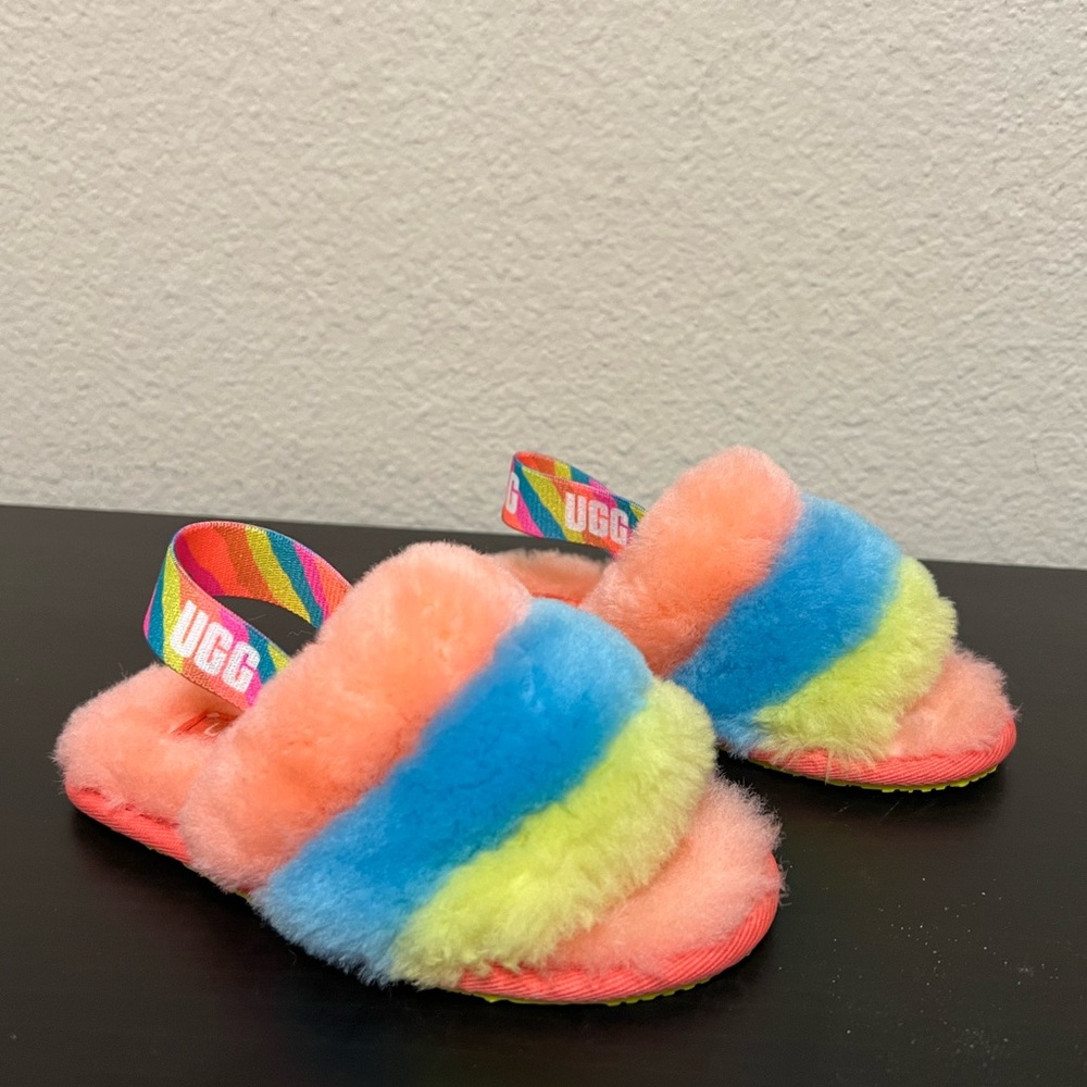UGG Fluff Yeah Slide Peach Bliss Multi (Toddler)